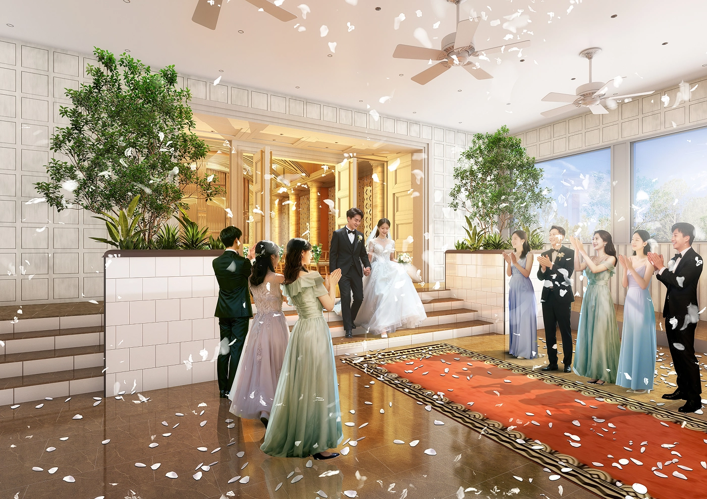 花嫁が輝くチャペルと緑の邸宅寛ぎの空間を1組で貸切に